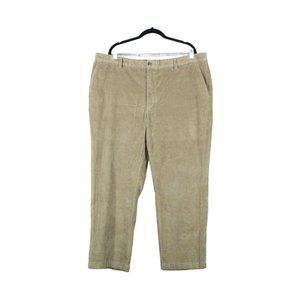 LL Bean Brown Plain Front Stretch Country Corduroy Pants Size 40x28